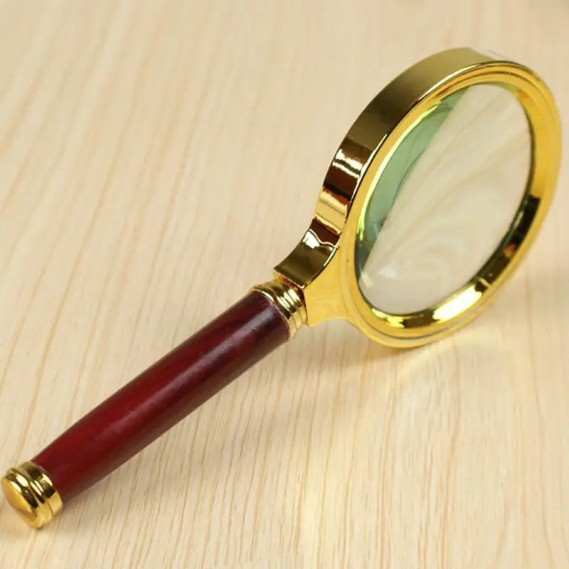 Metal Handheld Magnifying Glass 3–5x HD Lens for Reading Handheld Magnifier Babs Gold 80mm