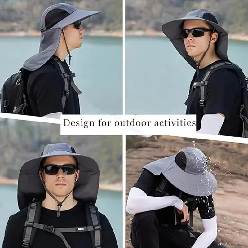 Waterproof Wide Brim Fisherman Sun Hat – UV Outdoor Protection Wide Brim Sun Hat Babs