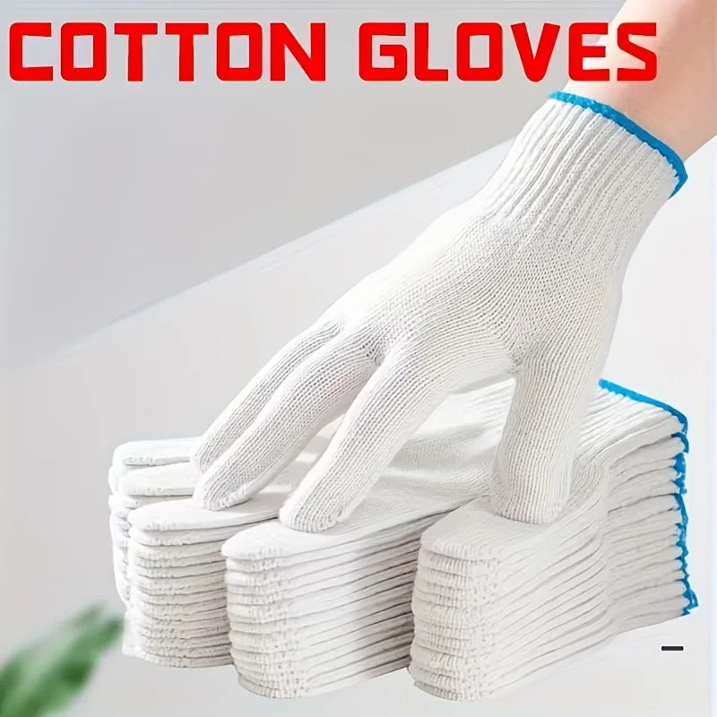 12 Pairs Cotton Yarn Work Gloves – Gardening & Labor Work Gloves Babs