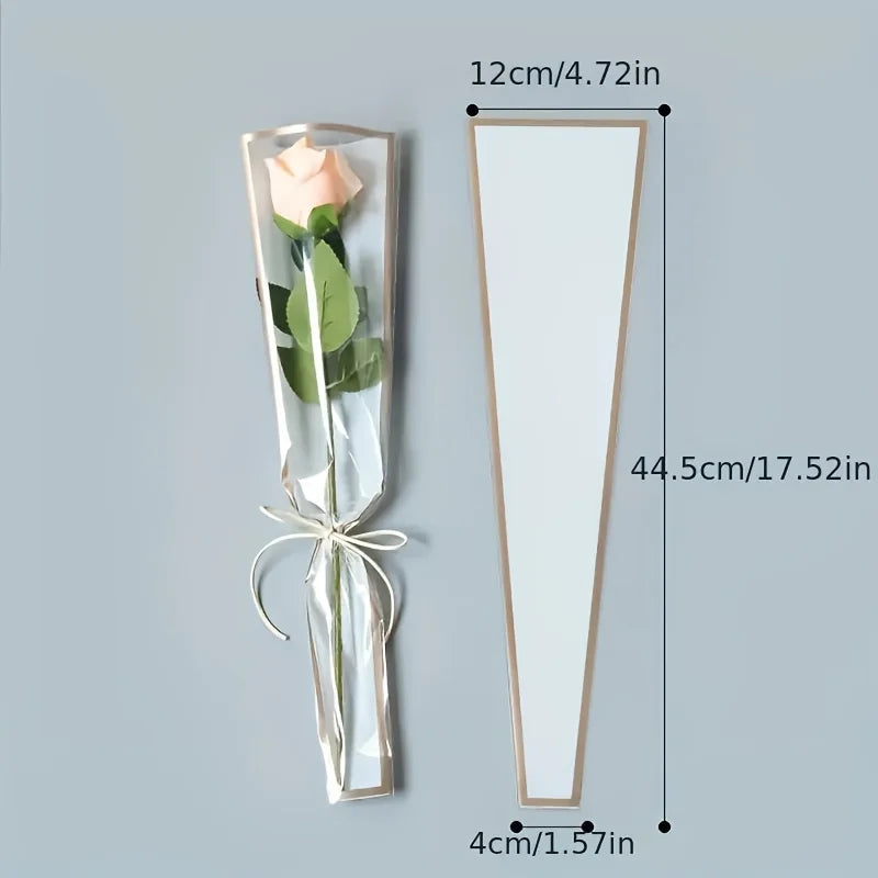 50pcs Transparent Rose Flower Bouquet Packaging Bags Floral Packaging Bags Babs