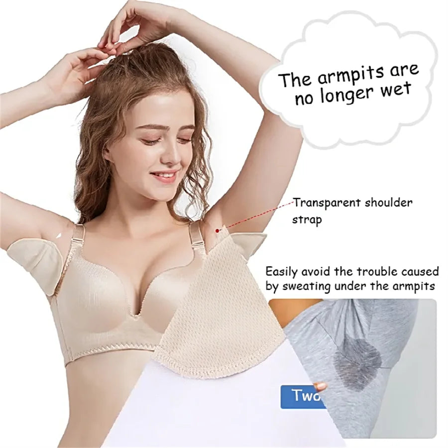 Reusable Transparent Underarm Sweat Pads with Shoulder Straps Underarm Sweat Pads Babs