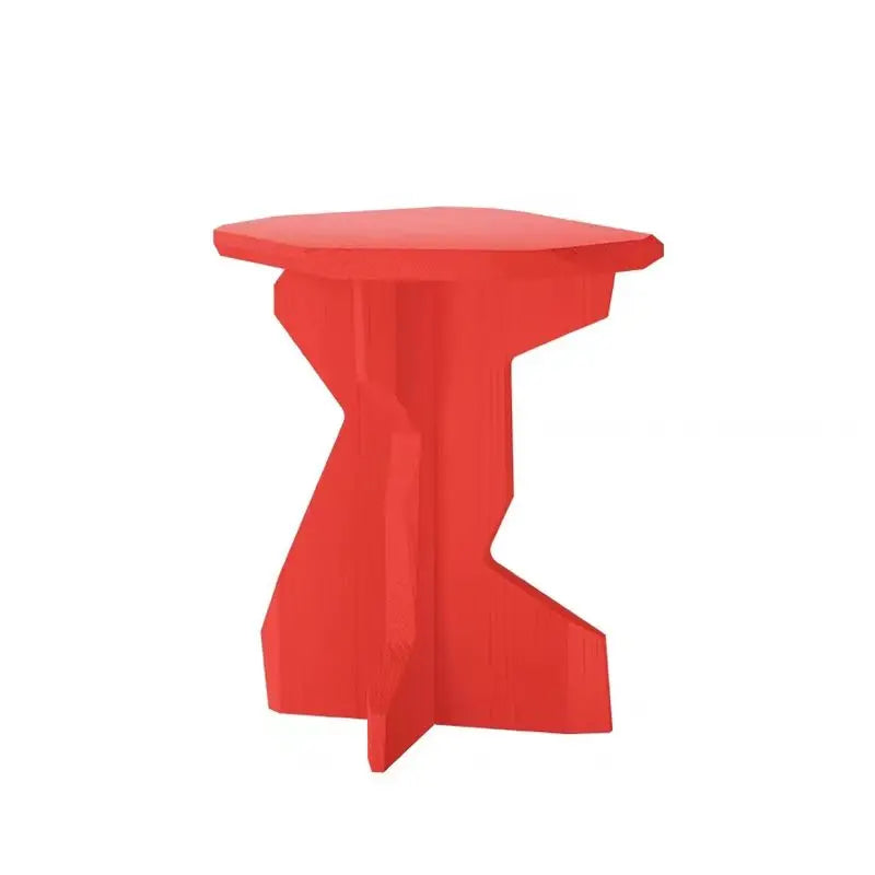 Modern Minimalist Solid Pine Wood Side Table 40×40×45 cm Wooden Side Table Babs Red