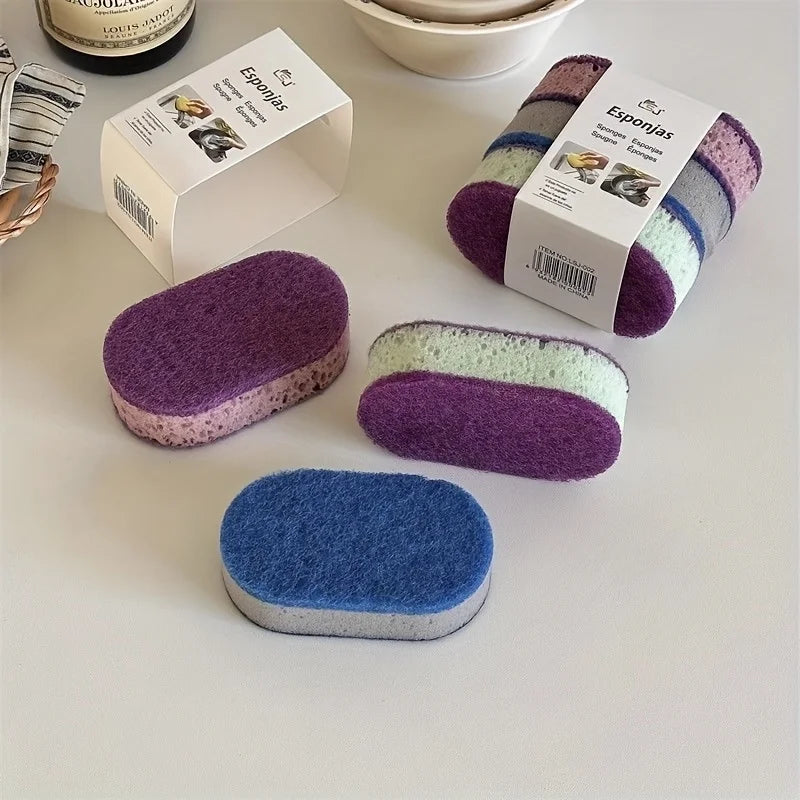 3-Pack Double-Sided Kitchen Sponge Scouring Pads | High-Density Kitchen Scouring Sponge Babs