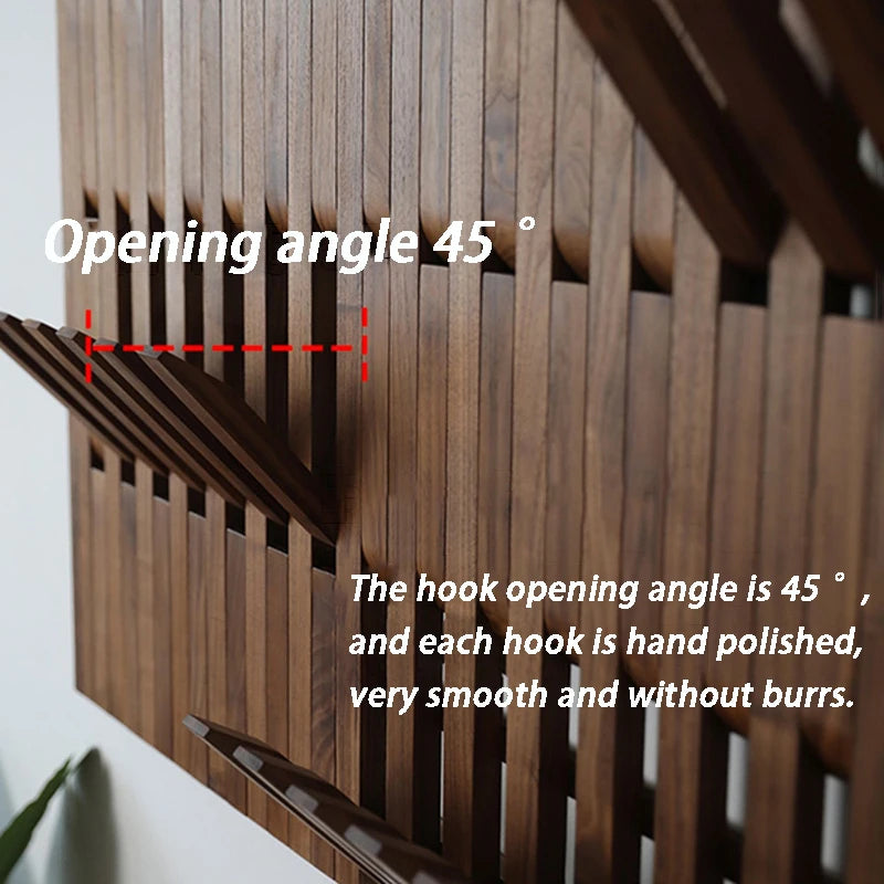 Solid Oak Wall Mounted Coat Rack – Multi-Hook Clothes Organizer Wall Coat Rack Babs