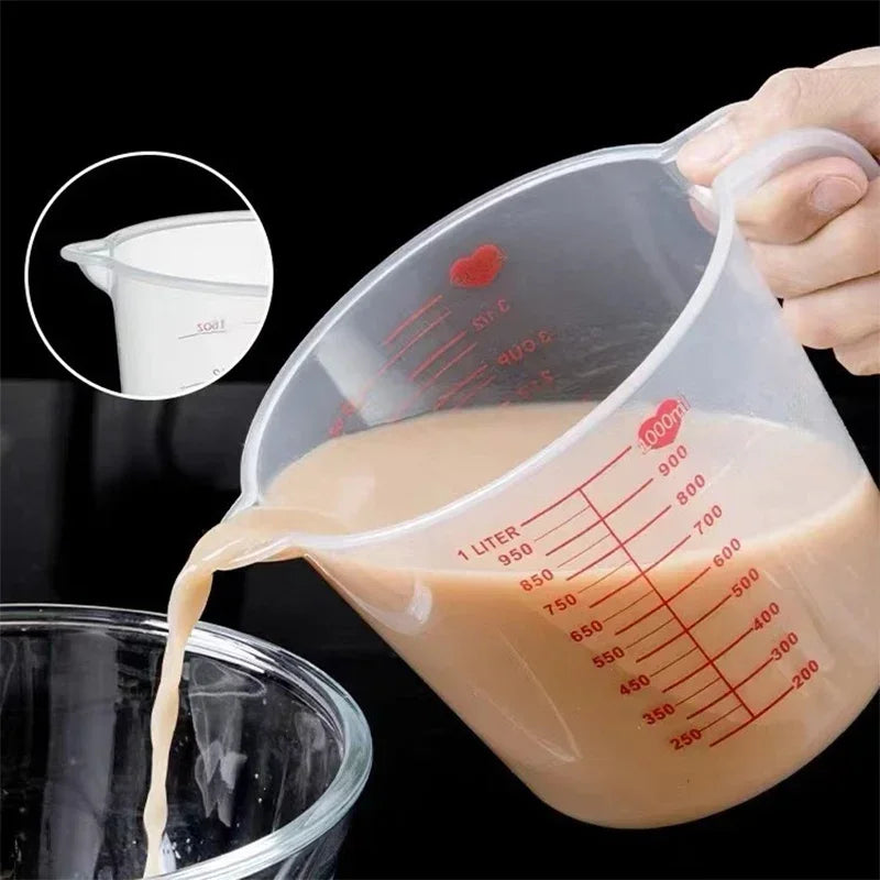 3-Piece Plastic Measuring Cups Set – 250, 500 & 1000ml Measuring Cup Set Babs