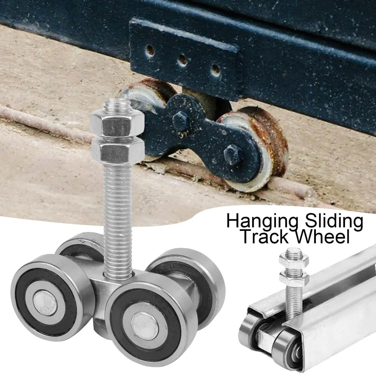 Heavy Duty Barn Door 4-Wheel Trolley Roller | Ceiling Mount Barn Door Roller Babs