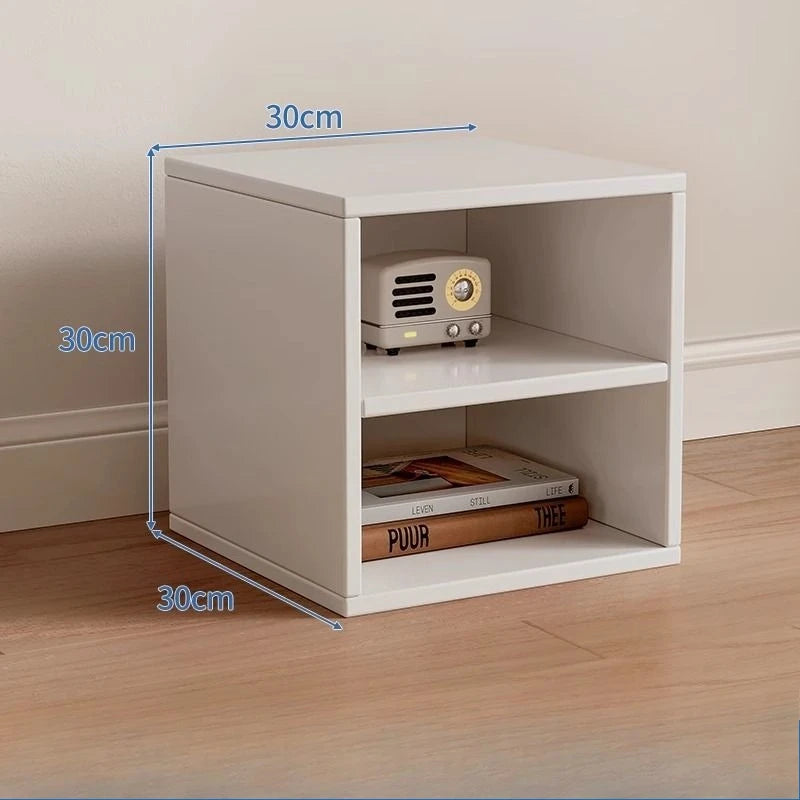Modern Nordic Cube Bookcase with Storage Cabinet – 30cm Cube Bookcase Babs White Double Layer