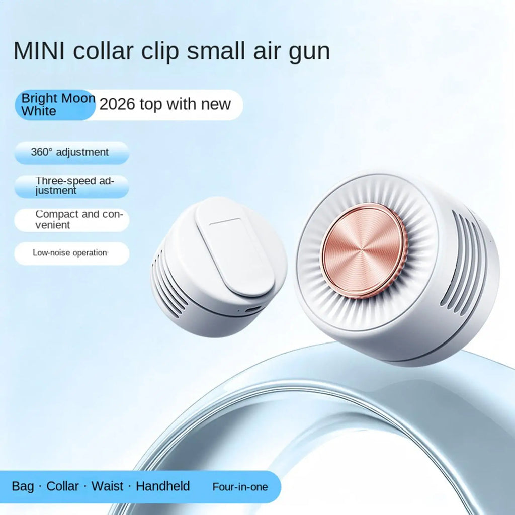 Portable Bladeless Clip Fan – 360° USB Rechargeable Mini Fan Portable Clip Fan Babs