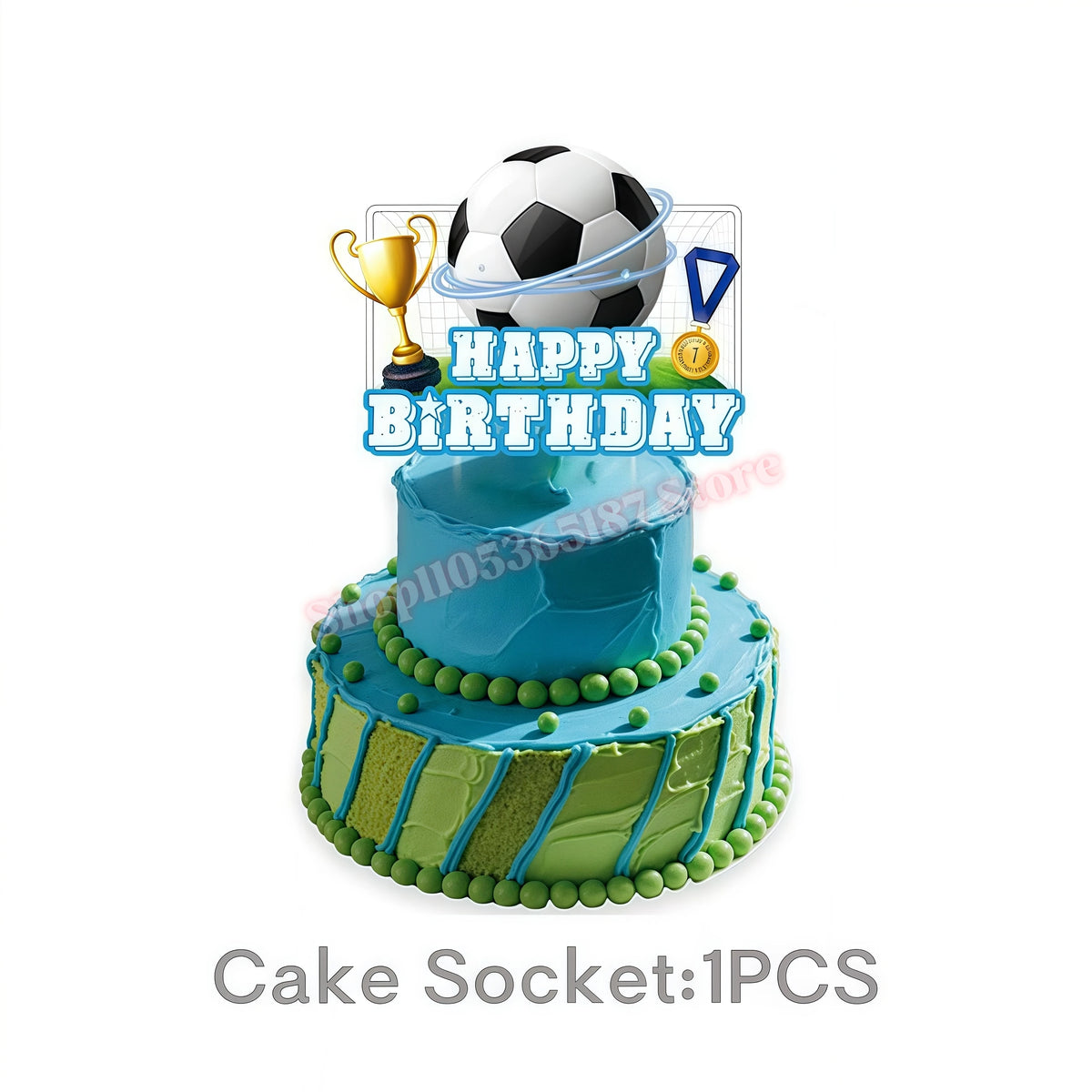 Soccer Football Birthday Party Decoration Set – Complete Kit Party Decoration Set Babs 1pcs Cake topper others
