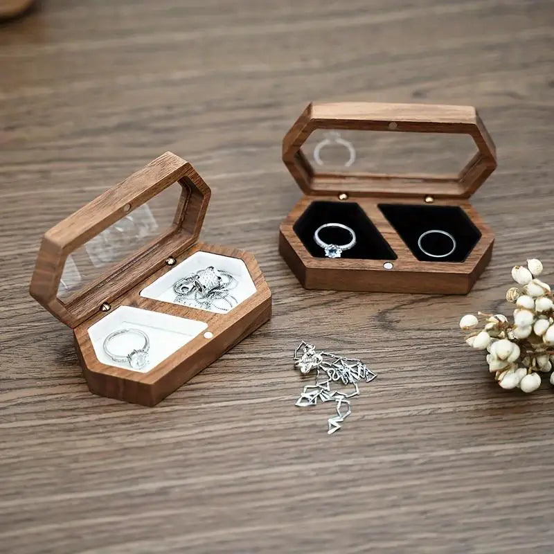 Vintage Wooden Jewelry Box with Transparent Lid Jewelry Storage Box Babs