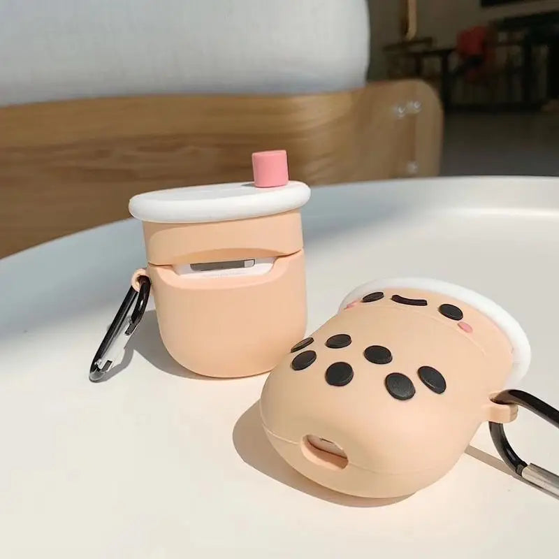 3D Bubble Tea Silicone Case for AirPods 1 & 2 – Cute Cover AirPods Silicone Case Babs