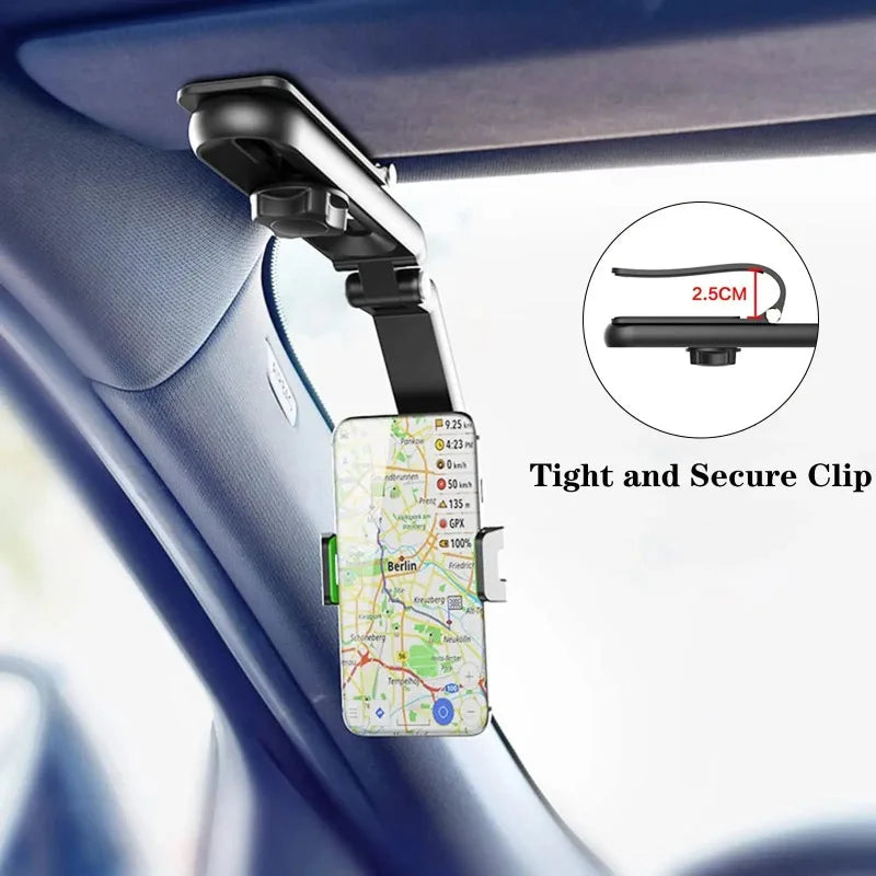 Sun Visor Car Phone Mount | 360° Rotation Hands-Free Holder Car Phone Mount Babs