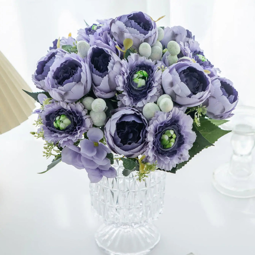 Artificial Silk Rose & Hydrangea Bouquet | Wedding Home Decor Artificial Flower Bouquet Babs
