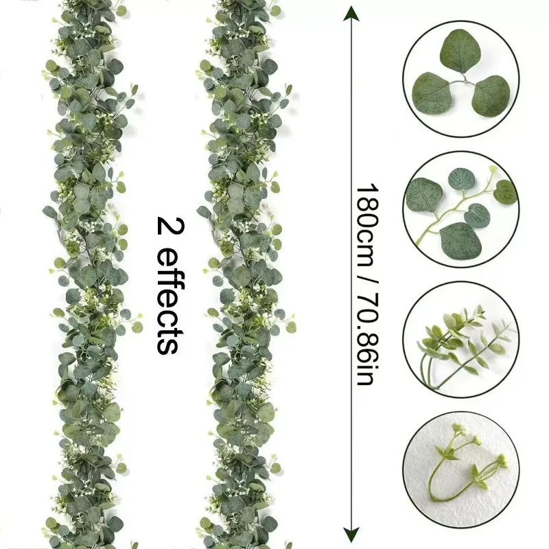 Artificial Eucalyptus Hanging Wreath – Silk Vine Wall Decor Artificial Wreath Babs 01 1Pcs