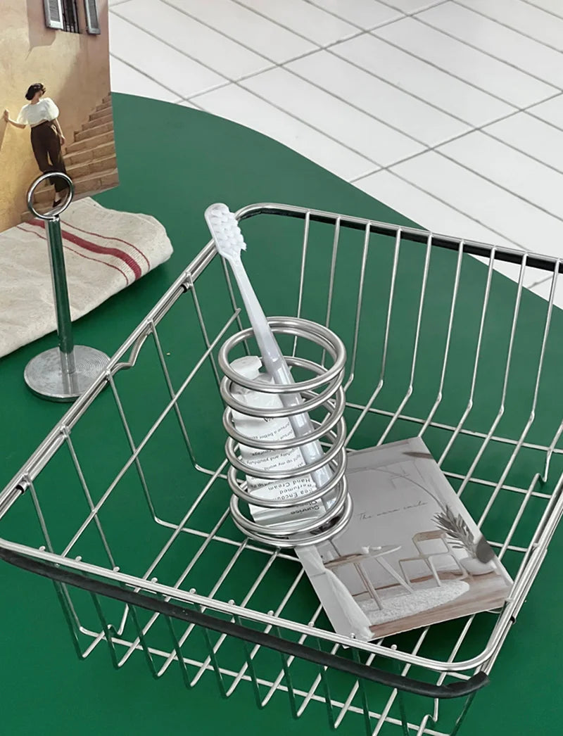 Stainless Steel Toothbrush Holder & Bathroom Storage Rack Toothbrush Holder Babs