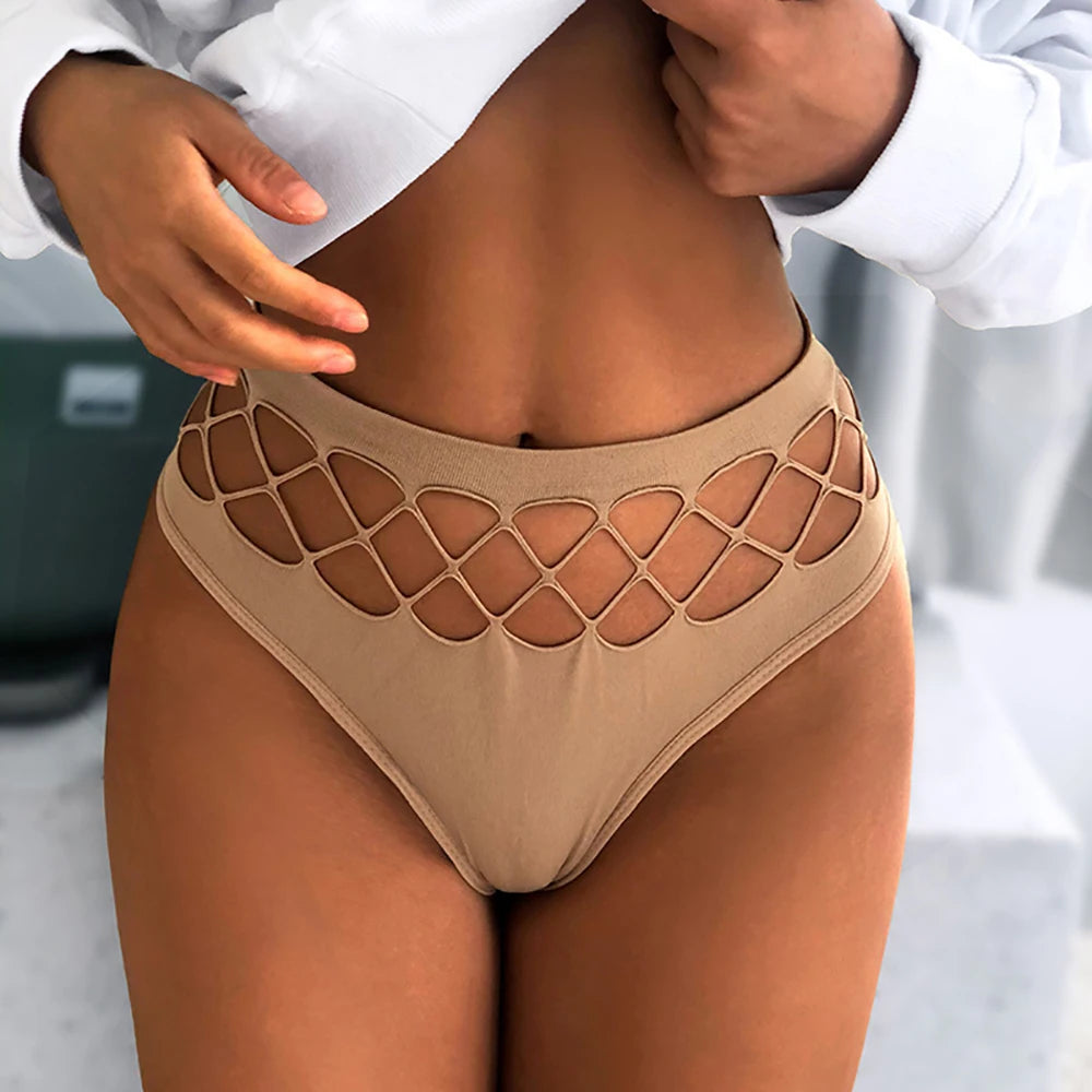 Mesh Hollow Out Thong Panties – Breathable Women's Lingerie Women's Thong Panties Babs