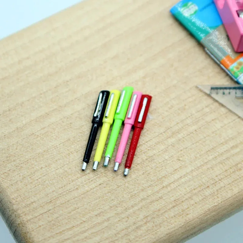 Dollhouse Mini Metal Ballpoint Pen 1/12 Scale Doll Accessory Doll Accessory Babs