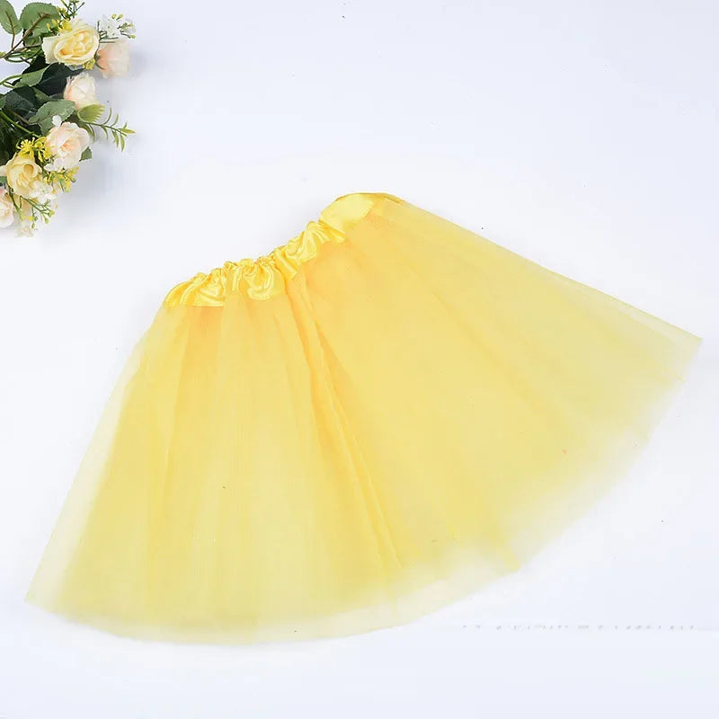 Girls Pink Tutu Skirt | Princess Party & Birthday Ball Gown Girls Tutu Skirt Babs yellow for 6-10 years old