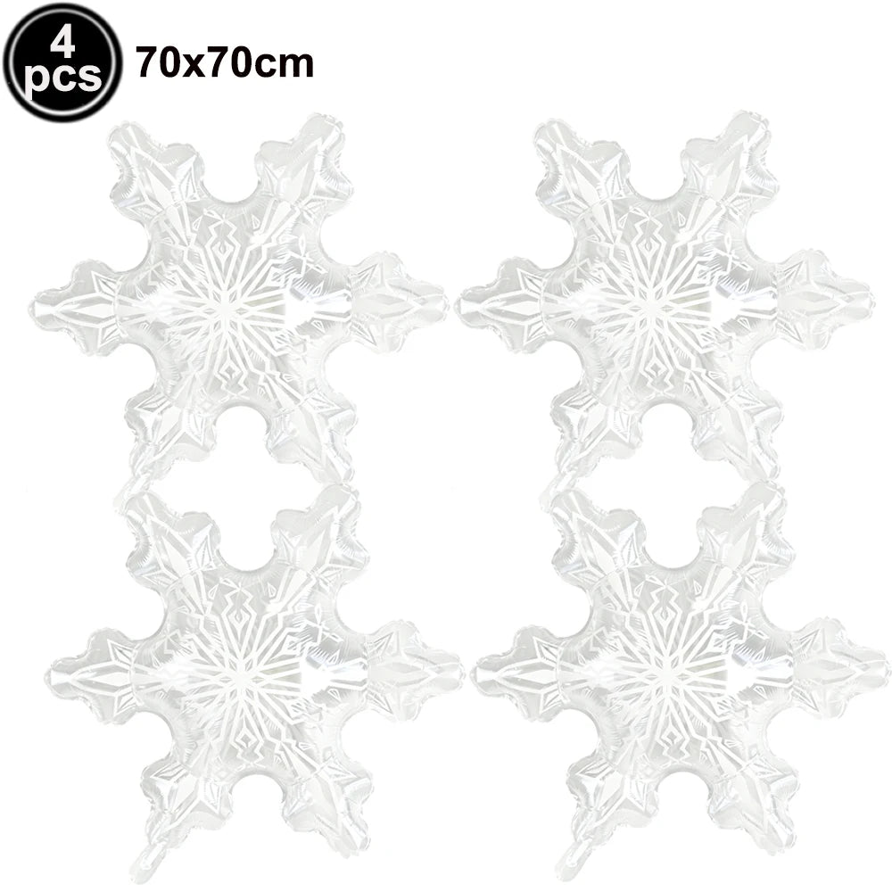 Snowflake Foil Balloons – White Pink Blue Party Décor Foil Party Balloons Babs ROSE RED As pictures show