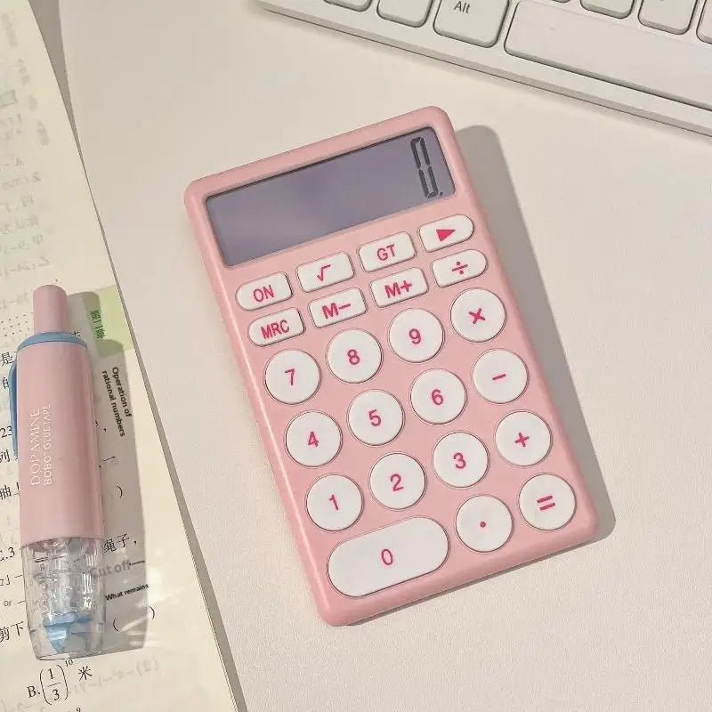 HUXUAN 12-Digit Mini Desk Calculator – Silent Big Buttons Desktop Calculator Babs A1