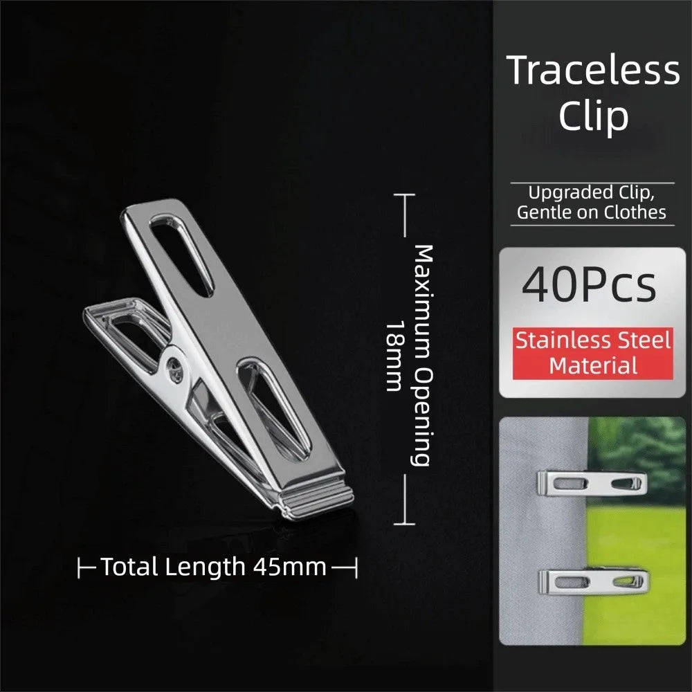 Heavy Duty Stainless Steel Clothes Pins & Beach Towel Clips Stainless Steel Clothes Clips Babs 40Pcs Traceless Clip