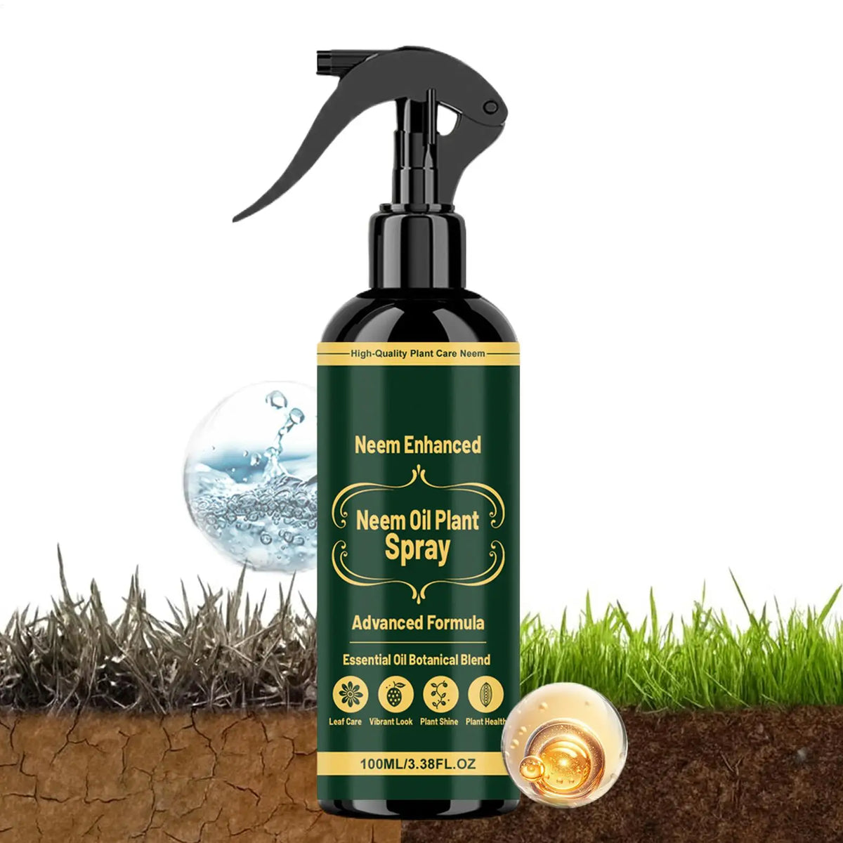 Neem Oil Plant Spray – Leaf Cleaner & Shine, Indoor & Outdoor Plant Leaf Spray Babs