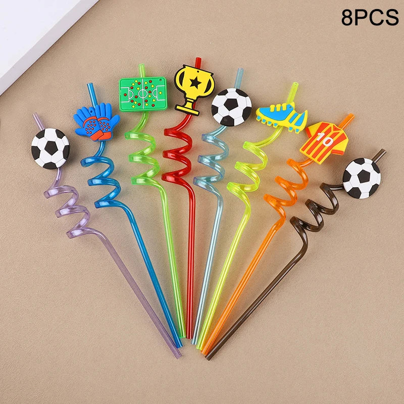 Soccer Party Favors – Bracelets, Keychains & Maze Toys for Kids Party Favor Set Babs 8Pcs Straw