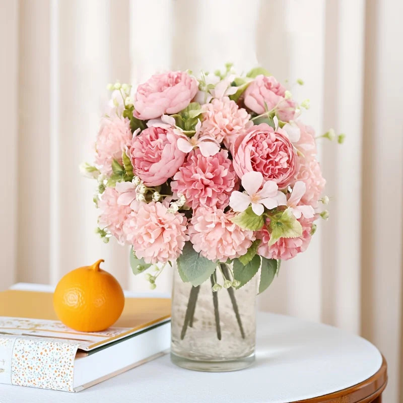 6-Head Silk Hydrangea Peony Artificial Flower Bouquet | Wedding Artificial Flower Bouquet Babs