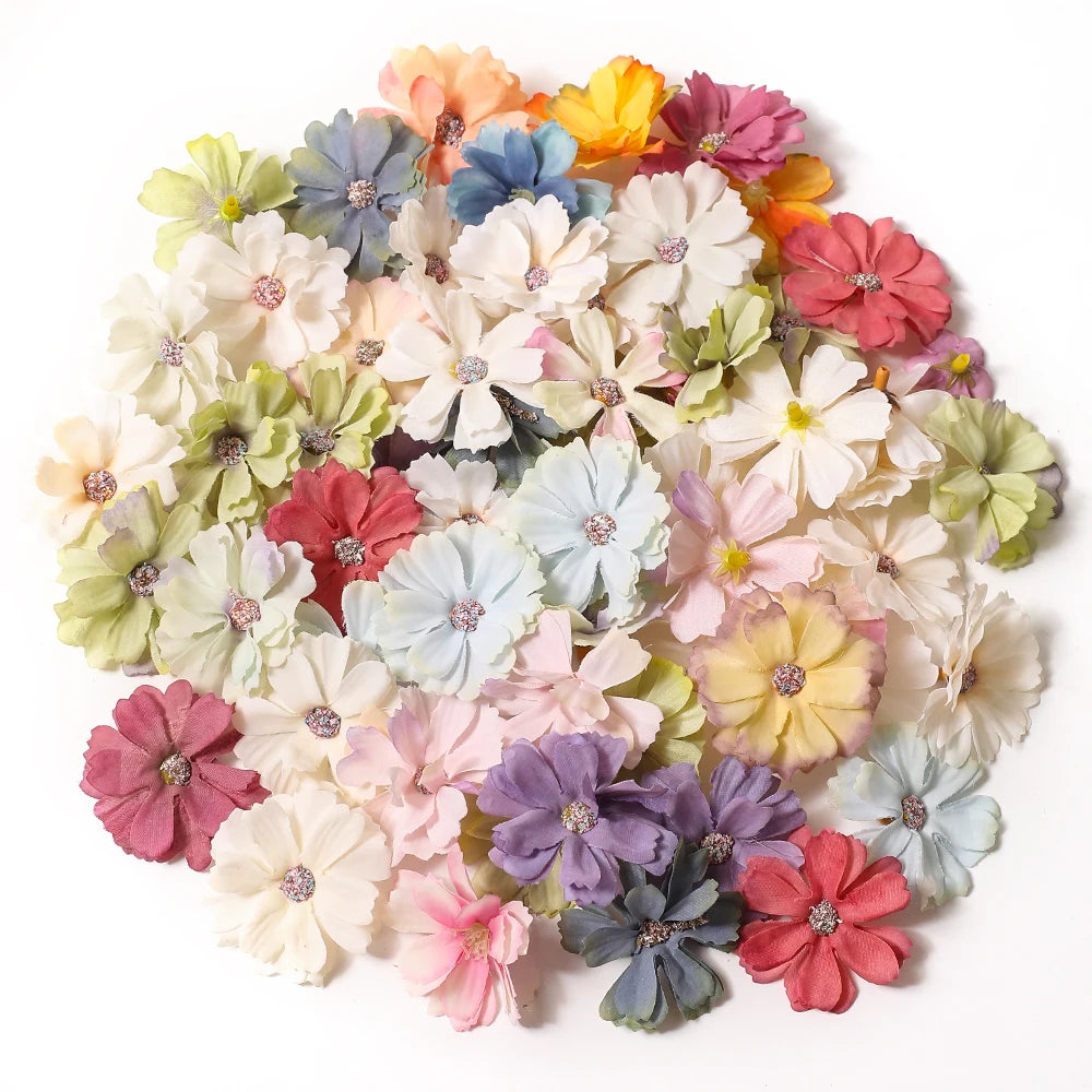 Artificial Silk Daisy Flower Heads 10/20/30Pcs – Wedding Décor Artificial Silk Flowers Babs