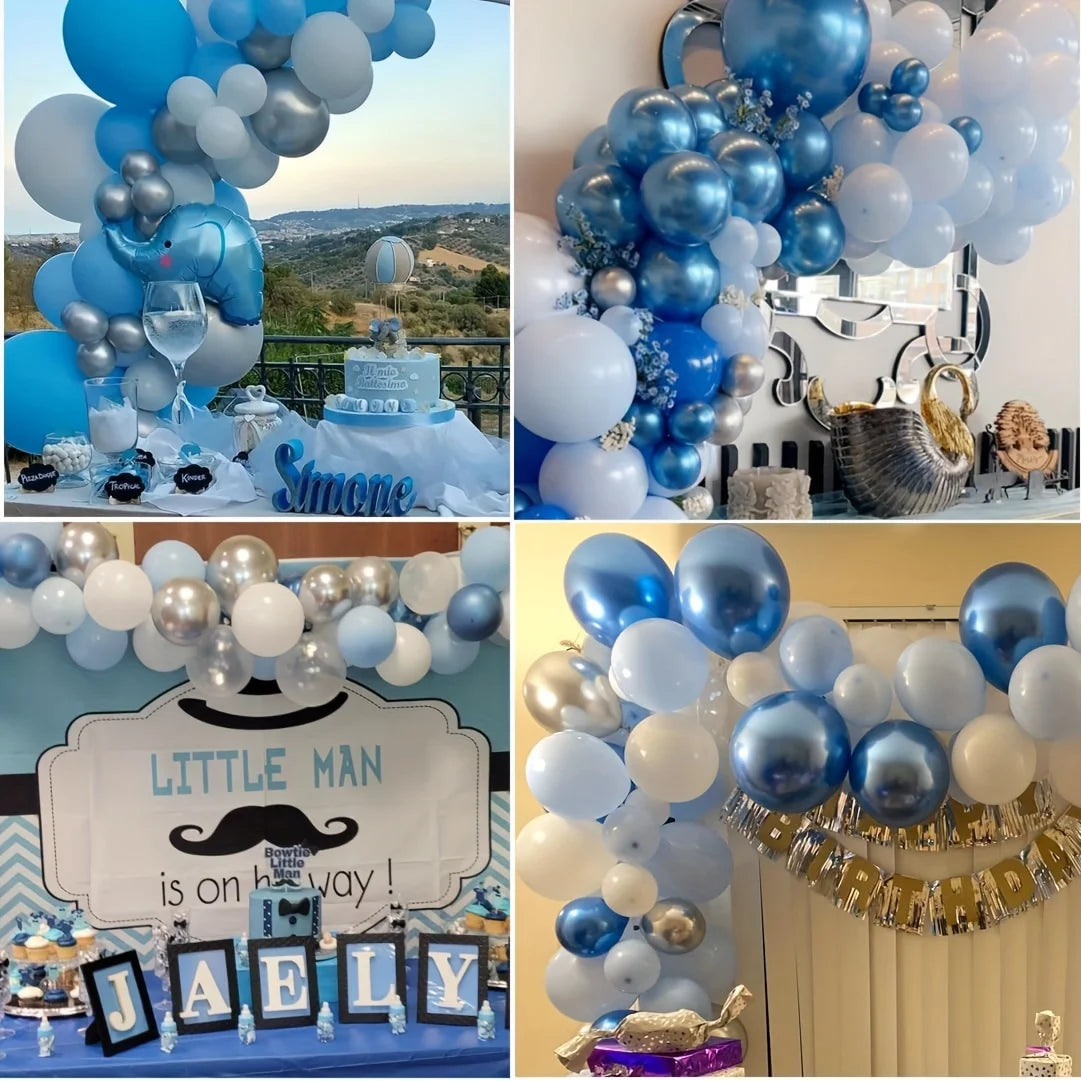50 Metallic Blue Balloons – Party, Wedding & Graduation Decor Party Balloons Babs