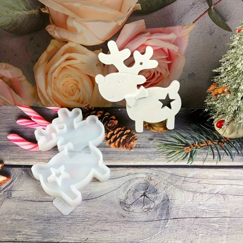 Christmas Reindeer Silicone Resin Mold – DIY Ornament Casting Silicone Resin Mold Babs