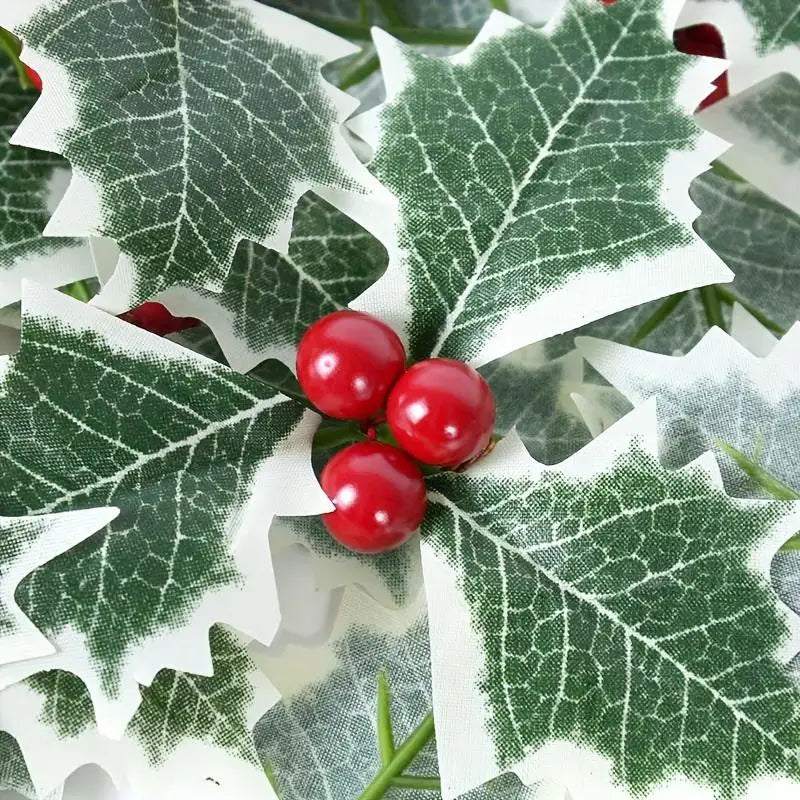 50pcs Artificial Holly Berries & Green Leaves – Christmas Decor Artificial Floral Picks Babs