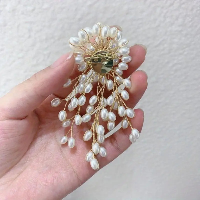Vintage Pearl Flower Brooch Pin | Wedding Fashion Jewelry Pearl Brooch Pin Babs 1pc