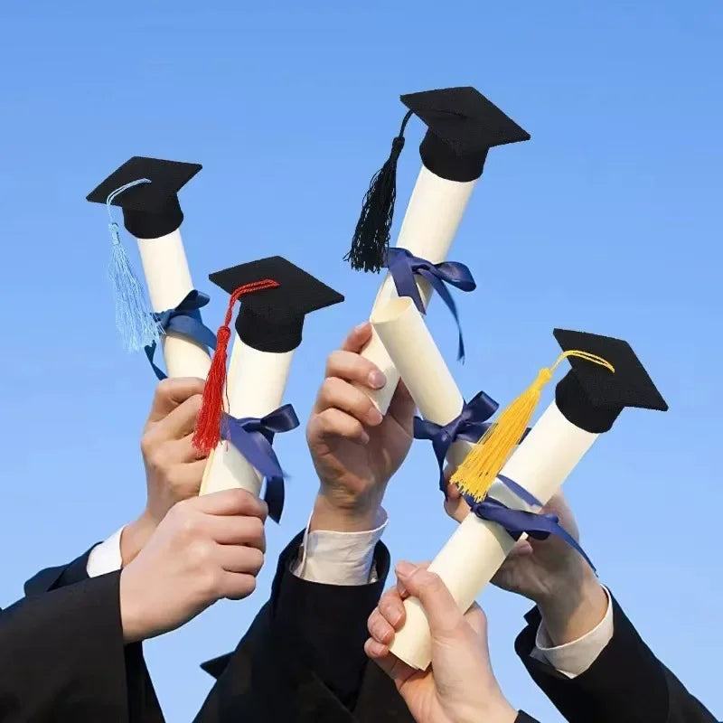 10PCS Mini Felt Graduation Cap Tassels – Party Bottle Decor Party Decoration Set Babs