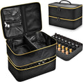 Nail Polish Organizer Case – Holds 40 Bottles, Double Layer Nail Storage Case Babs black M