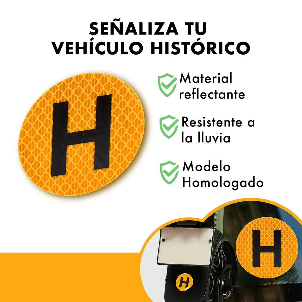 Magnetic H Historical Vehicle Sign Sticker – Waterproof Reflective Magnetic Vehicle Sticker Babs