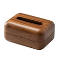 Vintage Handcrafted Solid Wood Tissue Box with Lid | Desk Organizer Wood Tissue Box Babs Brown