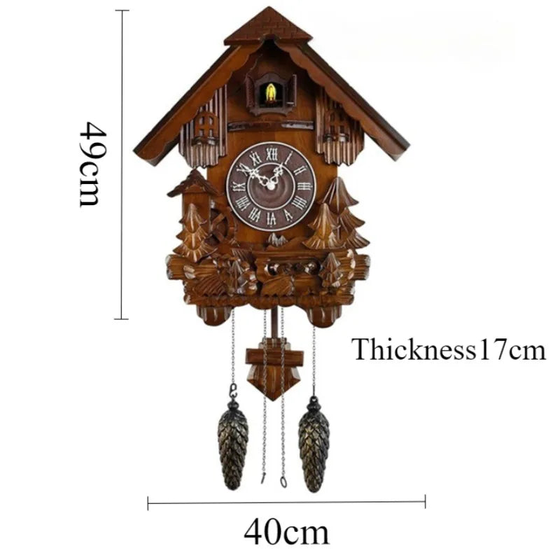 Vintage Wood Cuckoo Wall Clock | Pendulum Quartz Decor Cuckoo Wall Clock Babs Roman Numeral