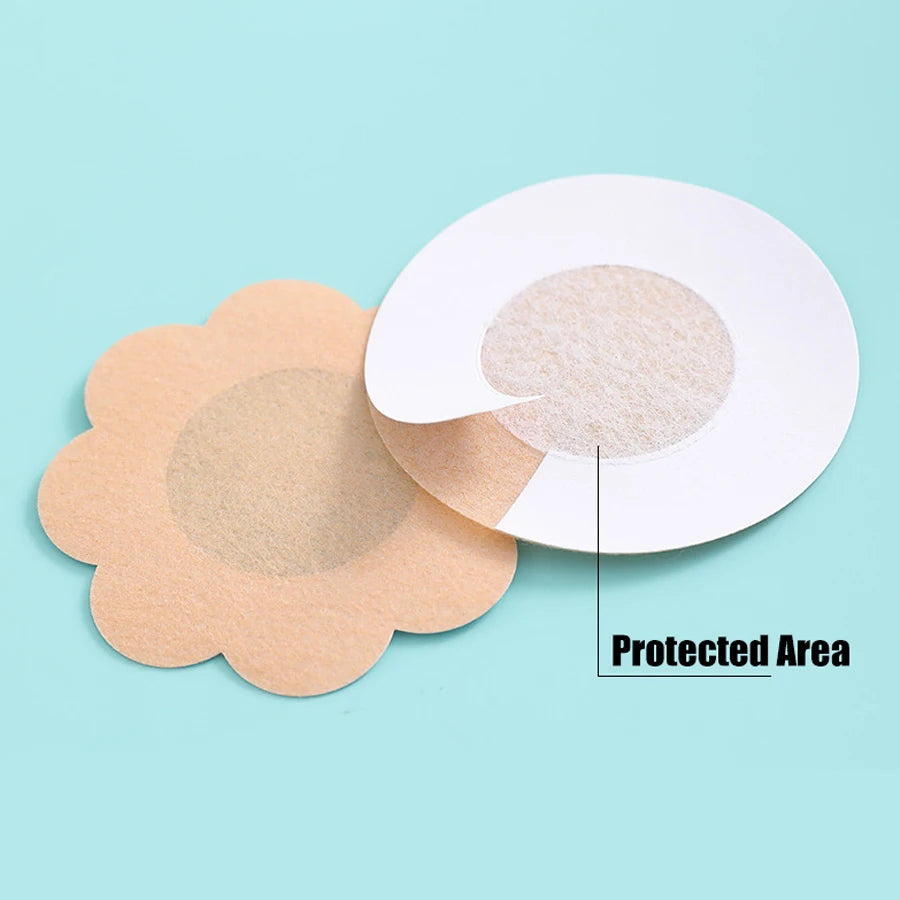100pc Disposable Nipple Covers – Invisible Breast Petals Nipple Covers Babs