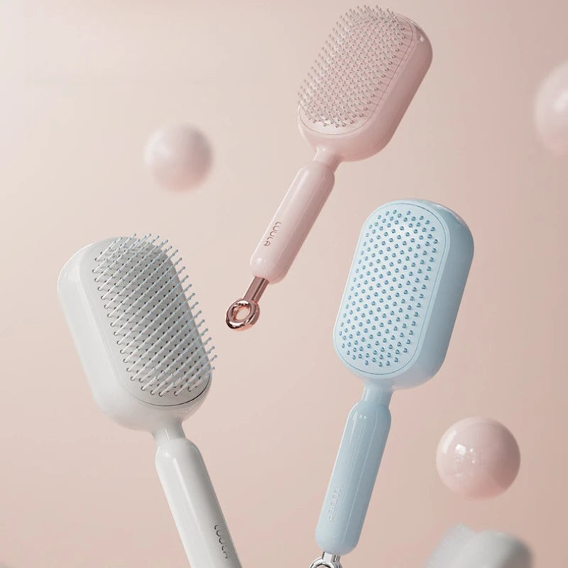 Retractable Air Cushion Comb – 133 Teeth & One-Click Clean Air Cushion Comb Babs