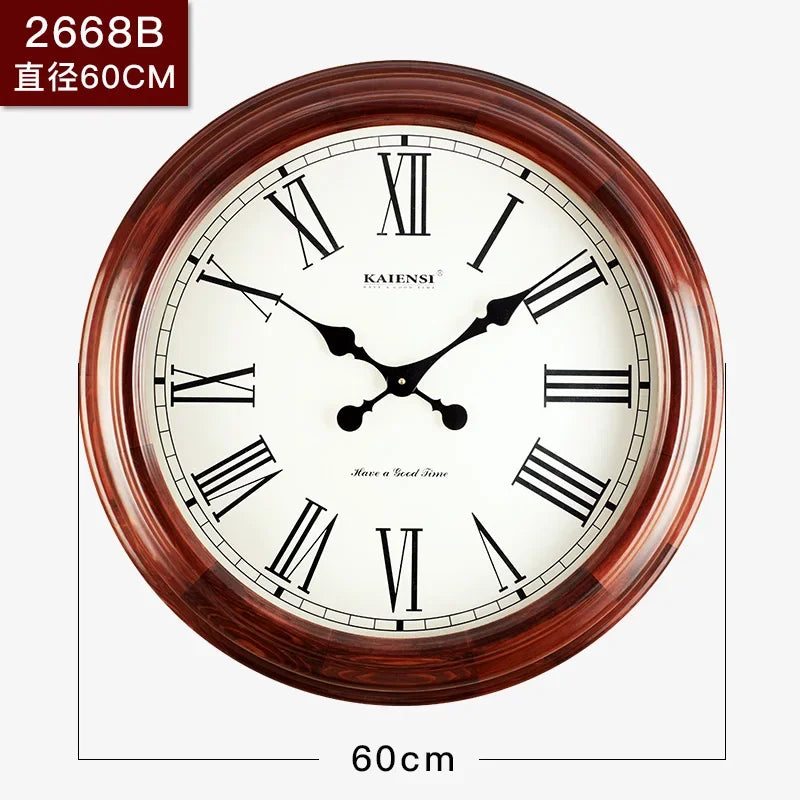 80cm Retro Solid Wood Large Wall Clock – Silent Nordic Decor Large Wall Clock Babs 60CM