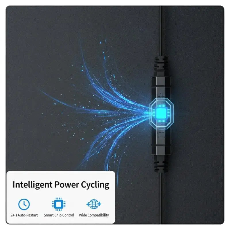 Router Auto Restart DC Power Cable – 24H Smart Cycle Reboot Router Power Cable Babs