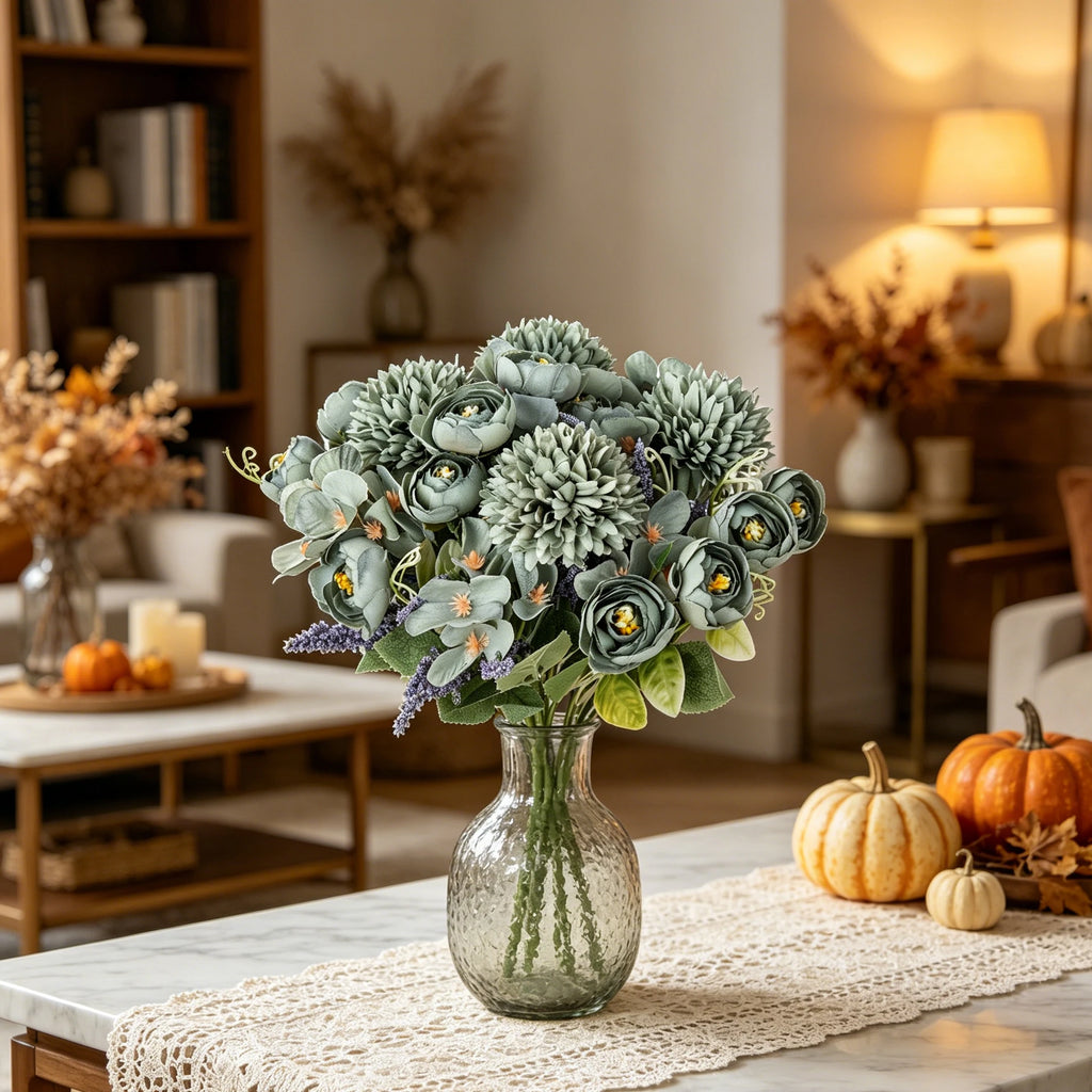 Silk Artificial Hydrangea & Rose Bouquet – Home & Wedding Decor Artificial Flower Bouquet Babs