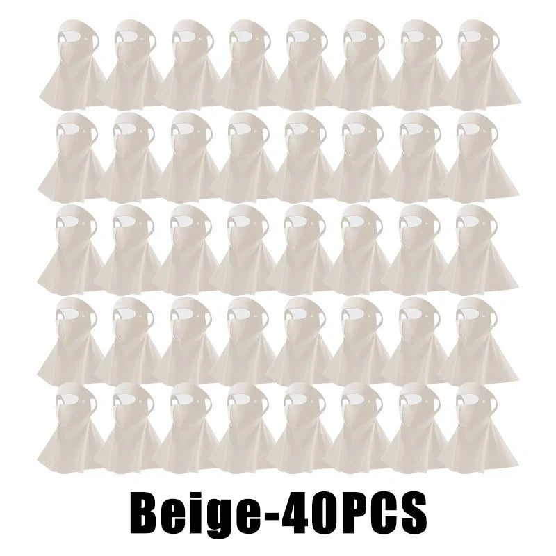 UPF50+ Ice Silk Sun Protection Mask & Neck Scarf – Anti-UV Sun Protection Mask Babs Beige 40PCS