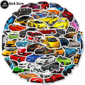 50pcs Race Car Stickers – Kids Birthday Party Decals Party Sticker Pack Babs Deep Sapphire