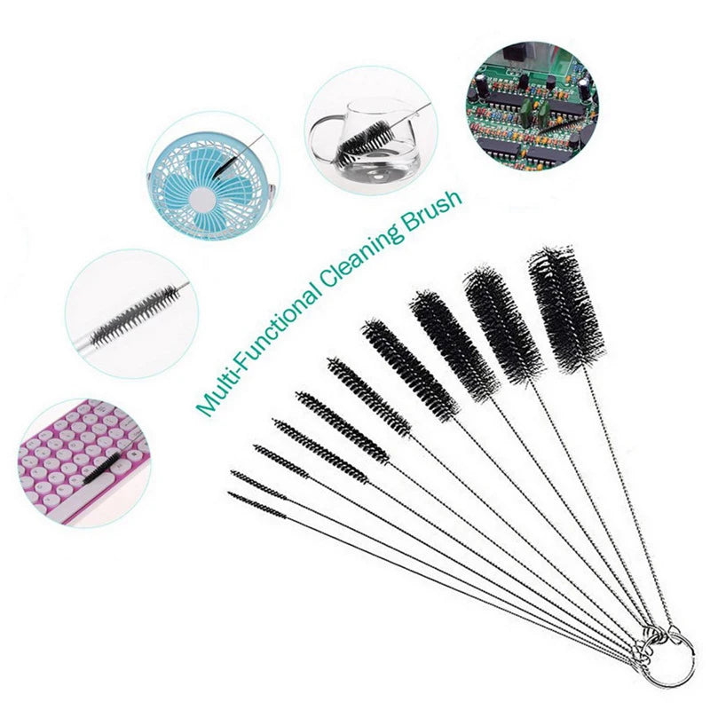 10-Piece Straw & Bottle Cleaning Brush Set – Stainless Steel Bottle Cleaning Brush Babs