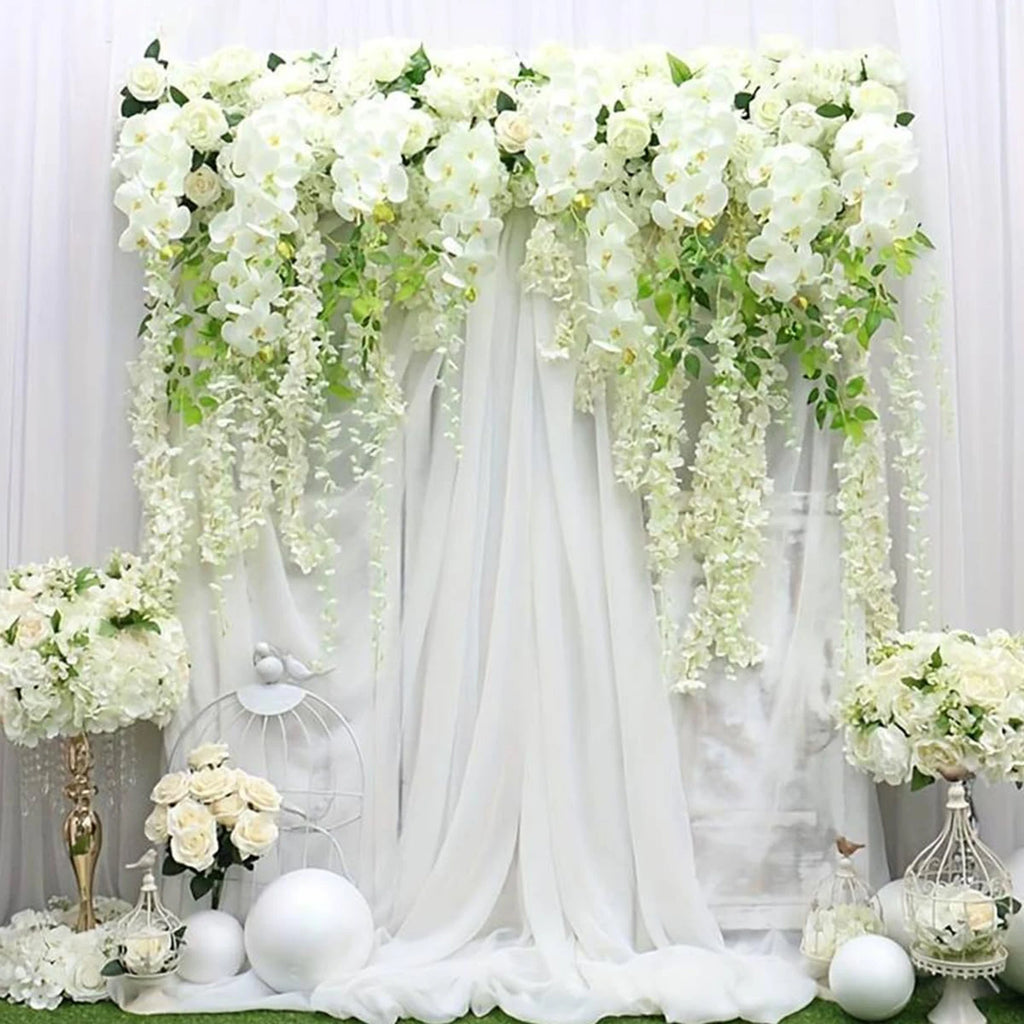 12 Silk Wisteria Flower Vine Garlands – Wedding & Home Décor Artificial Flower Garland Babs