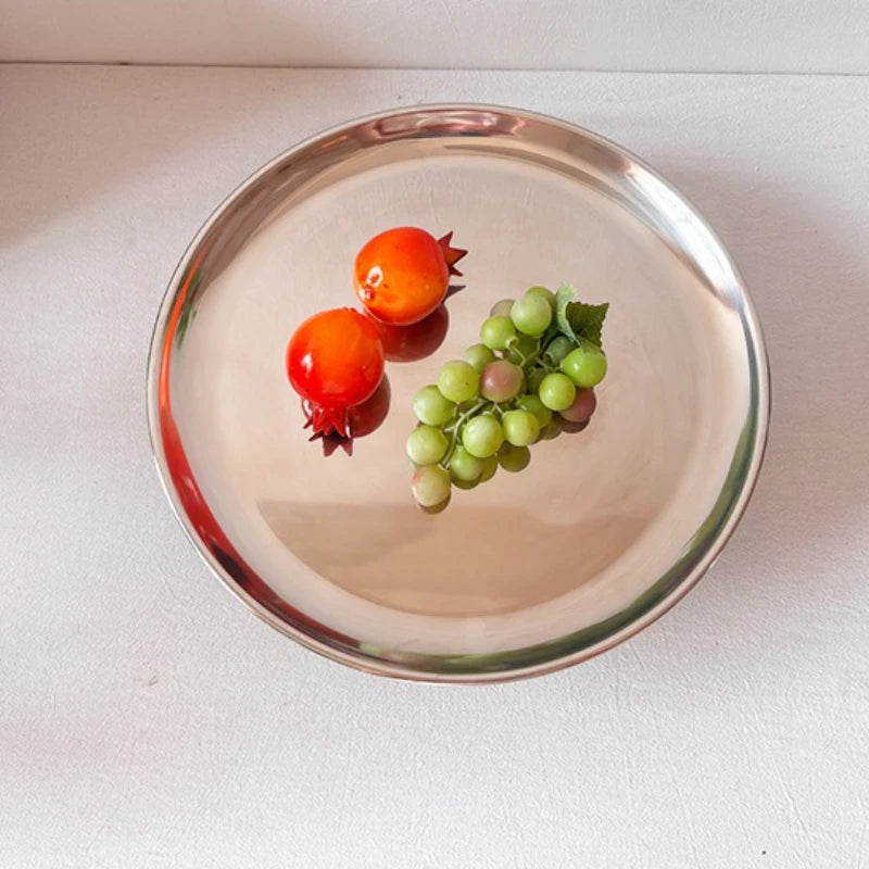 Stainless Steel Round Storage Tray | Modern Minimalist Organizer Storage Tray Babs