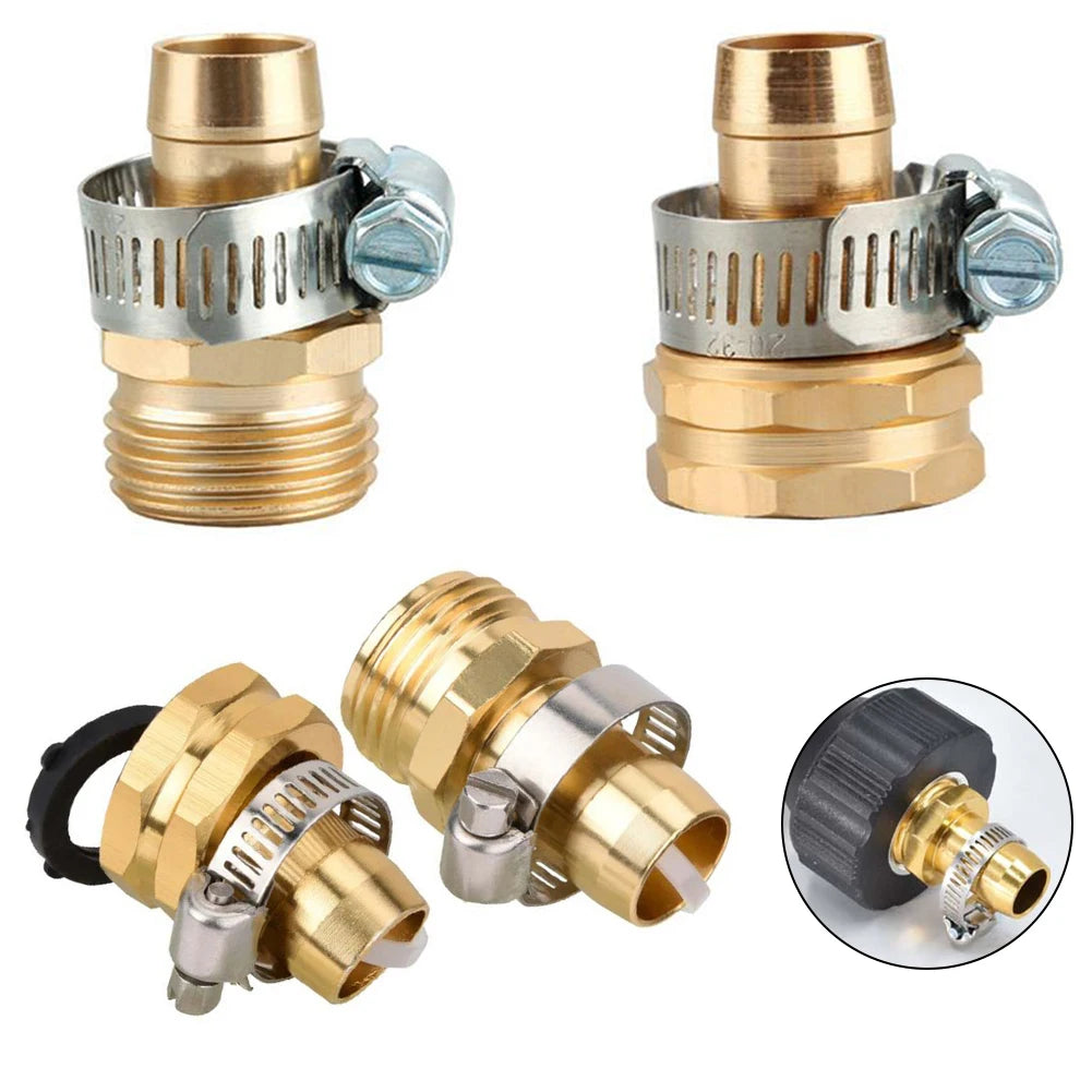3/4 Inch Brass Garden Hose Repair Mender Kit with Clamp Hose Repair Kit Babs