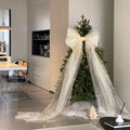 Oversized Pearl Sheen Bow Pendant – Christmas Tree Hanging Decor Christmas Bow Ornament Babs Beige 0.5m 2m